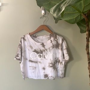 Calvin Klein Cropped Tie Dye Tee